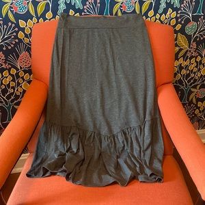 Agnes and Dora boho midi skirt with ruffle NWT -gray